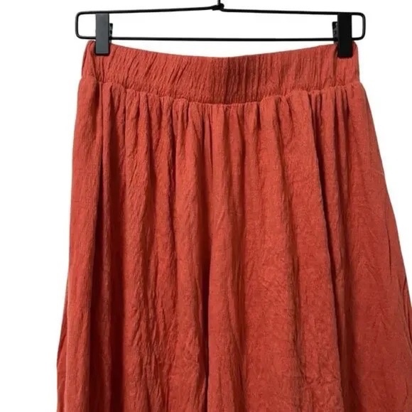 FP Free People Beach High Waist Wide Leg Long Pants Size S Orange Boho Hippie - Picture 4 of 8